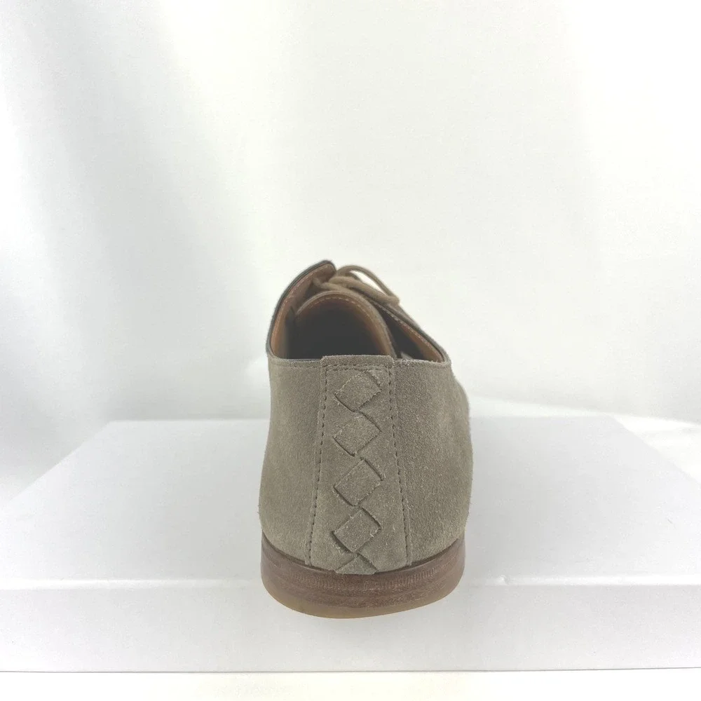Bottega Veneta Suede Lace Up Derby Shoes Mens 8.5 Taupe Brown Made In Italy